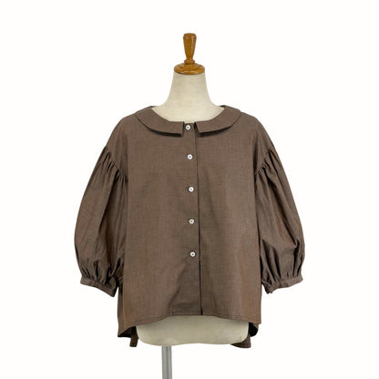 くしゅっと虹色シャンブレーブラウス