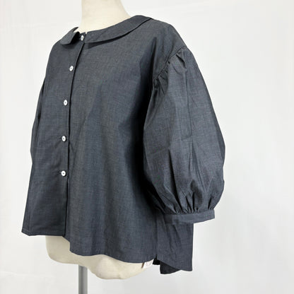 くしゅっと虹色シャンブレーブラウス