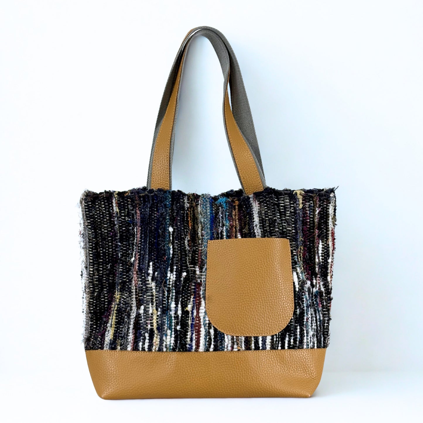 播州手織り×地場産皮革のトートバッグ