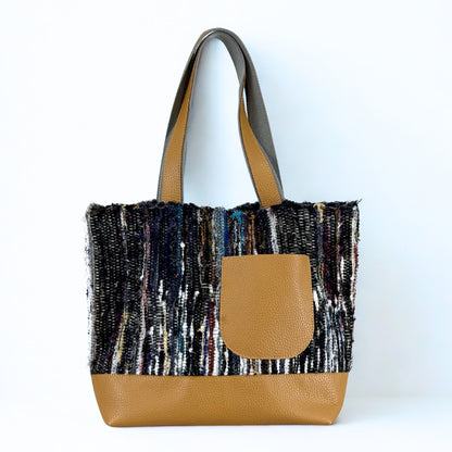 播州手織り×地場産皮革のトートバッグ