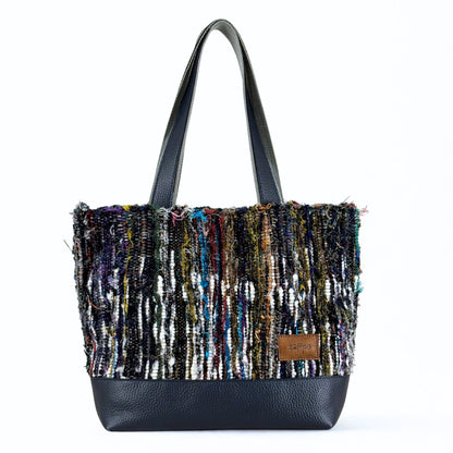 播州手織り×地場産皮革のトートバッグ